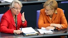 Annette Schavan und Angela Merkel | Bild: Wolfgang Kumm/dpa