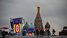 Nach der Zeremonie im Kreml soll auf dem Roten Platz ein Konzert statt finden | Bild: dpa-Bildfunk/Alexander Zemlianichenko