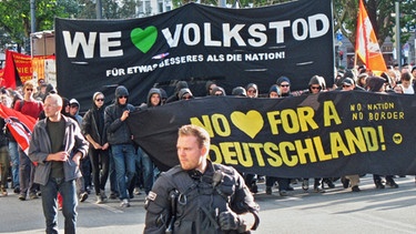 Demonstration gegen Tag der Deutschen Einheit in München am 3.10.2012 | Bild: BR/Henning Pfeifer