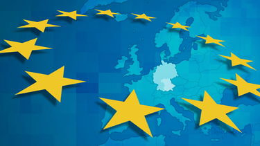 Illustration: Europakarte mit EU-Sternen | Bild: Grafik: BR