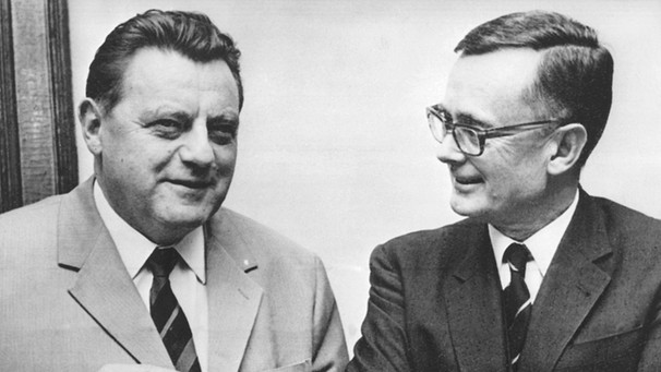 Franz Josef Strauß und Karl Schiller 1967 in Bonn | Bild: picture-alliance/dpa
