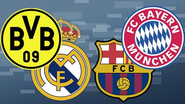 Logos Halbfinalisten | Bild: Logos: Borussia Dortmund; FC Barcelona; Real Madrid, FC Bayern