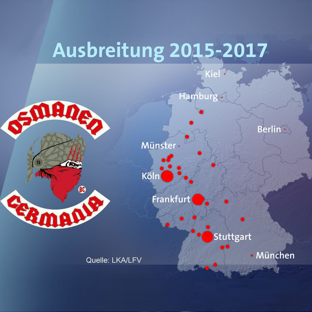 Infografik: Ausbreitung der Osmanen Germania 2015 - 2017 | Bild: BR