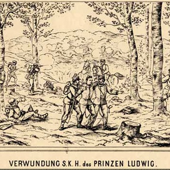 "Verwundung S.K.H. des Prinzen Ludwig" | Bild: Bayerisches Armeemuseum Ingolstadt; Montage: BR