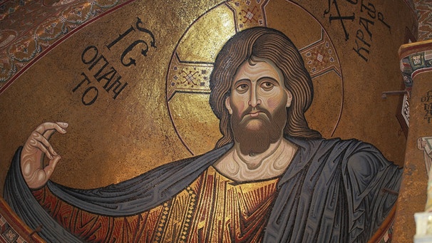 Christus-Pankrator-Mosaik in der Domkuppel von Monreale, Sizilien | Bild: picture-alliance/dpa