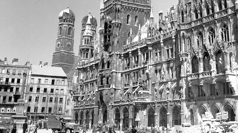 Rathaus München, Aufnahme vom 10.5.1945 | Bild: SZ Photo/Süddeutsche Zeitung Photo