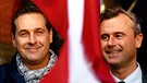 Austrian far right Freedom Party (FPOe) party leader Heinz-Christian Strache (L) and Freedom Party's presidential candidate Norbert Hofer | Bild: Reuters/Leonhard Foeger