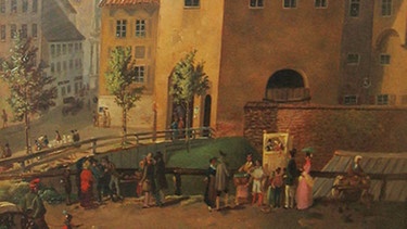 Kasperltheater am heutigen Lenbachplatz in München (Gemälde im Stadtmuseum) | Bild: Stadtmuseum München