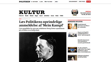 Screenshot: Berichterstattung zu Hitlers "Mein Kampf" auf "Politiken" | Bild: Politiken; Montage: BR