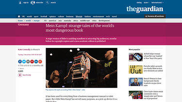 Screenshot: Berichterstattung zu Hitlers "Mein Kampf" auf "The Guardian" | Bild: The Guardian; Montage: BR