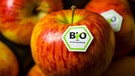 Apfel mit Bio-Siegel | Bild: picture-alliance/dpa