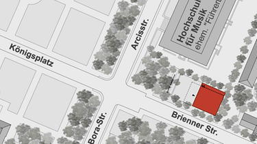 Lageplan des NS-Dokumentationszentrum in München | Bild: Architektenbüro Georg Scheel Wetzel; Bearbeitung: BR