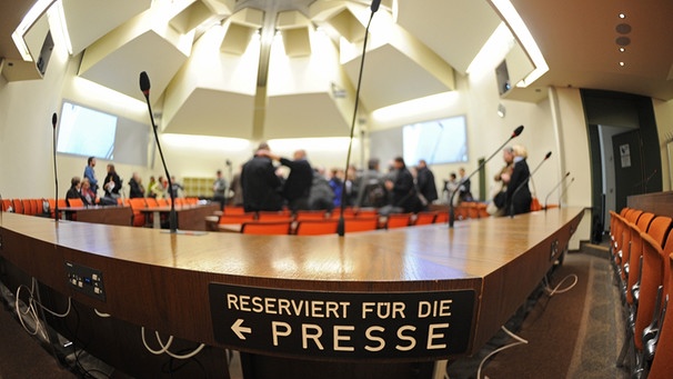 Blick in den Saal 101 im Strafjustizzentrum in den Nymphenburger Straße in München, wo der NSU-Prozess stattfindet. | Bild: picture-alliance/dpa