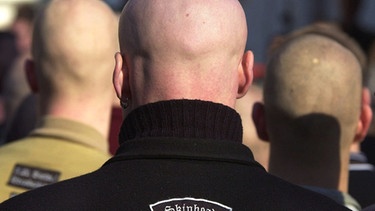 Drei Skinheads bei einer Demonstration | Bild: picture-alliance/dpa