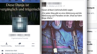 Kommentare und Links des mutmaßlichen Dschihadisten auf Facebook | Bild: facebook (screenshots)