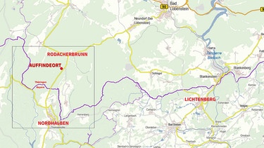 Karte zum Auffindeort von Peggy | Bild: Polizeipräsidium Oberfranken 