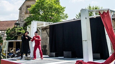 Schauspieler der Landesbühne Oberfranken bei Proben zu "Faust" | Bild: Landesbühne Oberfranken