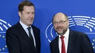 Paul Magnette und Martin Schulz | Bild: picture-alliance/dpa