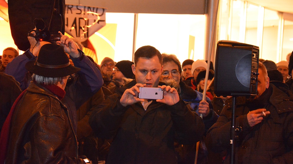 Teilnehmer der Bagida-Demo in München am 19.1.2015 | Bild: Robert Andreasch