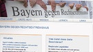 Rechner im bayerischen Büro mit der offenen Internetseite"Bayern gegen Rechtsextremismus" | Bild: MEV; Montage: BR