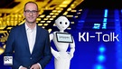 Auftakt der Serie BR24live KI-Talk mit BR-Chefredakteur Christian Nitsche und Roboter Pepper. | Bild: SoftBank Robotics / Montage: BR