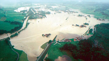 Pfingsten 1999: Iller-Hochwasser, Seifener Becken | Bild: Wasserwirtschaftsamt Kempten