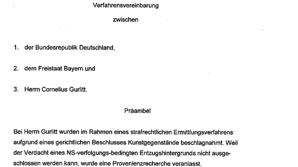 Vertrag zwischen Gurlitt, der Bundesrepublik Deutschland und dem Freistaat Bayern | Bild: BR