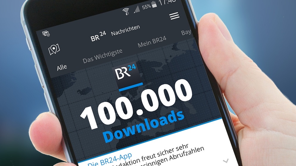 Nachrichten-App BR 24: Mehr als 100.000 Downloads in kürzester Zeit |  Pressemitteilungen | Presse | BR.de