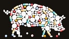 Eine Illustration einer aus Pillen bestehenden Kuh | Bild: stock.adobe.com/Peter Hermes Furian