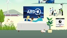 ARD-Nachhaltigkeitsbericht - Covermotiv mit Siegel Deutscher Nachhaltigkeitspreis | Bild: ARD