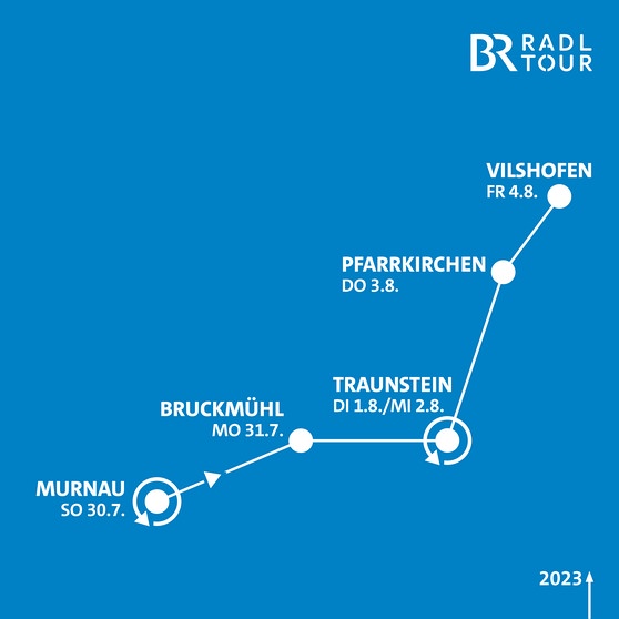 Streckenskizze BR-Radltour 2023 | Bild: BR