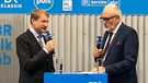 Ulrich Wilhelm (l.) bei der Eröffnung der Medientage München im Gespräch mit Andreas Bönte | Bild: BR