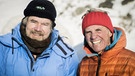 40 Jahre nach der Erstbesteigung: Reinhold Messner (links) und Peter Habeler (rechts) in Sulden. | Bild: BR/Servus TV