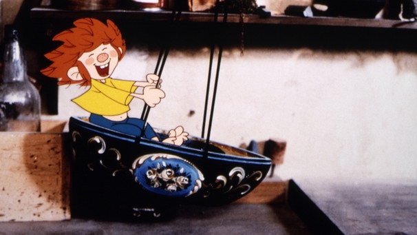 Pumuckl in seiner Schiffsschaukel | Bild: BR/Infafilm/Original-Entwurf "Pumuckl"- Figur: Barbara von Johnson