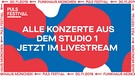 Tafel mit der Aufschrift "Alle Konzerte aus dem Studio 1 jetzt im Livestream" | Bild: BR