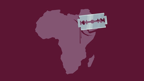 Der afrikanische Kontinent, von einer stilisierten Rasierklinge gescnhitten | Bild: BR