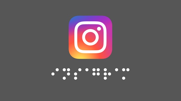 Instagramlogo mit Braille-Schrift | Bild: BR