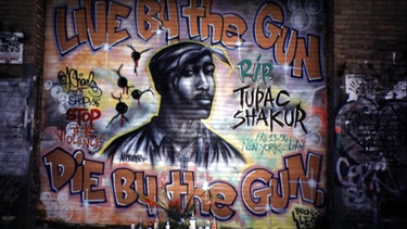 Graffiti-Porträt des Rappers Tupac Shakur | Bild: Photoreporters (c) dpa - Fotoreport