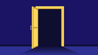 Grafische Darstellung einer offenen Tür. | Bild: BR