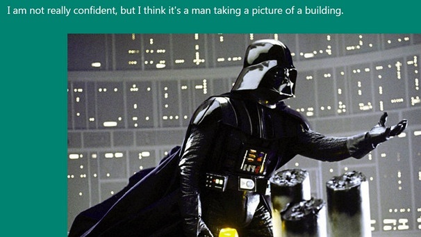 Captionbot Darth Vader | Bild: picture-alliance/dpa/Captionbot