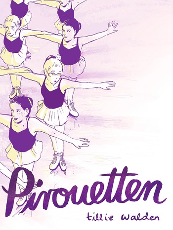 Cover von Graphic Novel "Pirouetten" von Tillie Walden - Eiskunstlauf - junge Schlittschuhläuferinnen tanzen in einer Reihe | Bild: Reprodukt Verlag