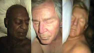 Das Trio des Grauens: Bill Cosby, George W. Bush, Donald Trump | Bild: Screenshot "Famous" / BR
