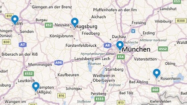 Karte - Sperrstunde in Bayern | Bild: Bing Maps