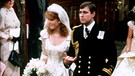 Prinz Andrew und Sarah Ferguson bei ihrer Hochzeit im Jahr 1986. | Bild: picture-alliance/dpa