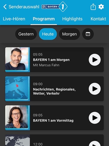 BAYERN 1 in der neuen BR Radio App | Bild: BR
