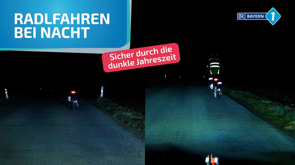 Fahrradfahrer auf dunkler Straße | Bild: BR
