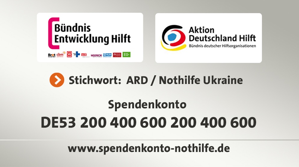 Spendentafel zur "Aktion Deutschland hilft" für die Ukraine  | Bild: tagesschau.de