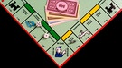 Auf einem Monopoly Spielbrett liegen Spielgeldscheine und ein Würfel. | Bild: mauritius-images