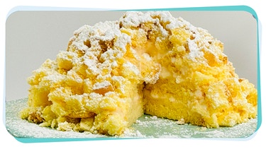 Die "Torta Mimosa" erinnert an Mimosen und wird in Italien traditionell zum Weltfrauentag am 8. März gebacken | Bild: BR/Bogdan Kramliczek