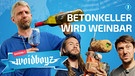 Die drei "Woidboyz" Andi, Basti und Uli sind in ganz Bayern unterwegs, um zu helfen! Diesmal sollen sie einen Betonkeller zur Weinbar umbauen. | Bild: BR